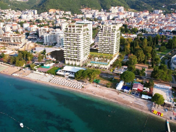 Ekskluzivan jednosoban stan 50.57m² u novom prestižnom kompleksu na prvoj liniji mora,Budva