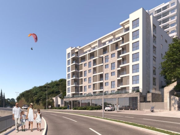Dvosoban stan 84m2 u novom luksuznom stambenom kompleksu u izgradnji u Bečićima, bez poreza, 200 metara od plaže, sa pogledom na more