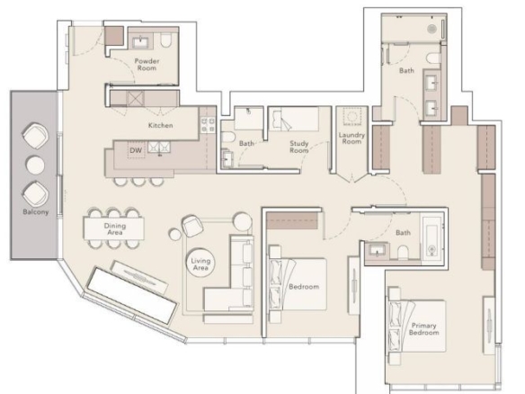 Dvosoban stan 166 m² – Dubai, Inostranstvo — fotografija 19