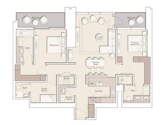 Dvosoban stan 157 m² – Dubai, Inostranstvo — fotografija 19
