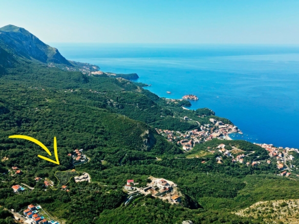 Urbanizovan plac sa pogledom na more, Kuljače, Budva