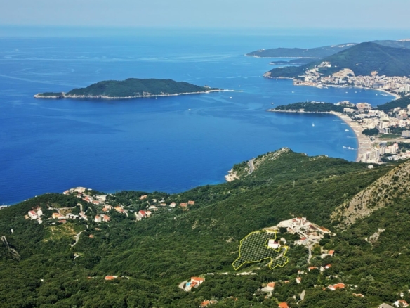 Urbanizovan plac 7.625m² sa pogledom na more za zajedničku gradnju (25%) –Kuljace,Budva