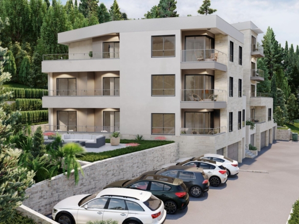 Jednosoban stan (41.35m2 + 10m2 zelene povrsine) u savremenom kompleksu sa pogledom na more u Tivtu – završetak izgradnje april 2026