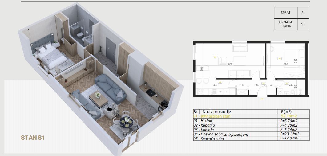 Garsonjera 26 m² – Podkošljun, Budva — fotografija 18
