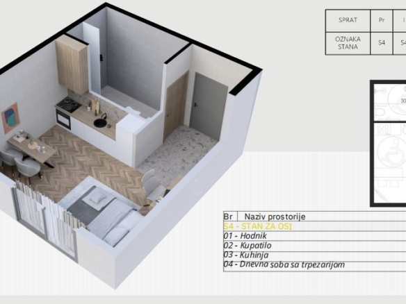 Garsonjera 26 m² – Podkošljun, Budva — fotografija 21