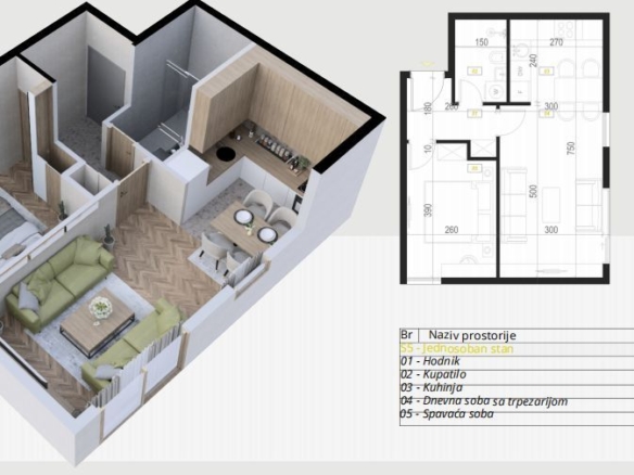 Jednosoban stan 53 m² – Podkošljun, Budva — fotografija 21