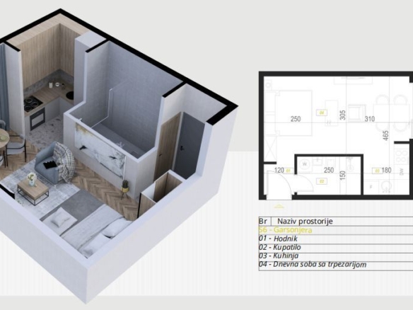 Jednosoban stan 52 m² – Podkošljun, Budva — fotografija 21