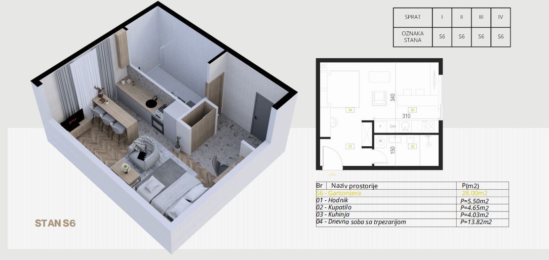 Garsonjera 26 m² – Podkošljun, Budva — fotografija 14