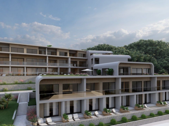Studio apartman 31.85m2 u novom kompleksu sa panoramskim pogledom na more – Tivat