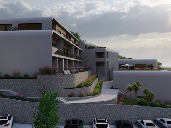 Jednosoban apartman 79.24m2 u novom kompleksu sa panoramskim pogledom na more – Tivat