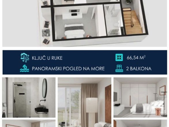 Jednosoban stan 67 m² – Tivat — fotografija 15