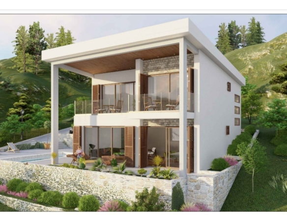 Na prodaju plac (400m2) sa zapocetim objektom 210m2 i pogledom na more, Bar.