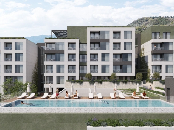 Jednosoban stan 44.92m² u novom kompleksu sa bazenom – Tivat, Mrčevac