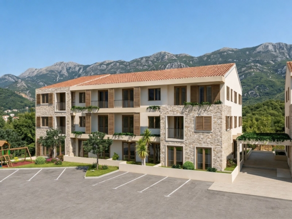 Jednosoban stan 43.60m² u luksuznom kompleksu Palazzo Jaz sa bazenom – Kovačko Polje, Kotor (Mogućnost odloženog plaćanja i kupovine putem hipotekarnog kredita)