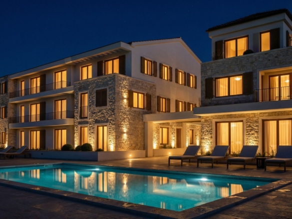 Jednosoban stan 43.27m² u luksuznom kompleksu Palazzo Jaz sa bazenom – Kovačko Polje, Kotor (Mogućnost odloženog plaćanja i kupovine putem hipotekarnog kredita)