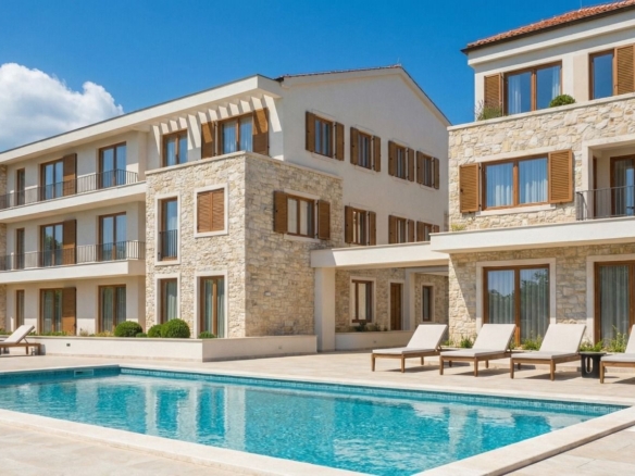 Jednosoban stan 43.06m² u luksuznom kompleksu Palazzo Jaz sa bazenom – Kovačko Polje, Kotor (Mogućnost odloženog plaćanja i kupovine putem hipotekarnog kredita)