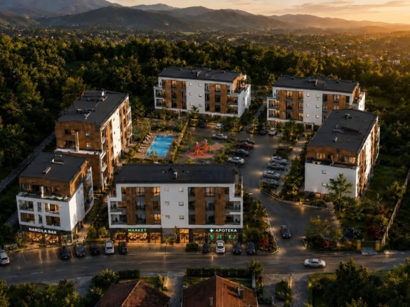 Prodaja jednosobnog stana 37 m² u izgradnji u ekskluzivnom stambeno-turističkom kompleksu sa bazenom – Vrnjačka Banja, Srbija