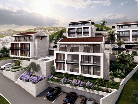 Prodaja jednosobnog stana 55 m² u izgradnji sa pogledom na more – Muo, Kotor