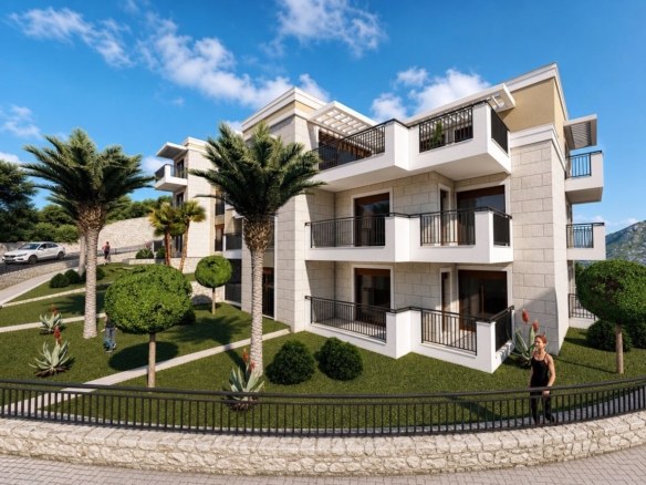Jednosoban stan 47.75m² u novom kompleksu sa bazenom i pogledom na more – Dubovica, Budva | Bez plaćanja poreza 3%