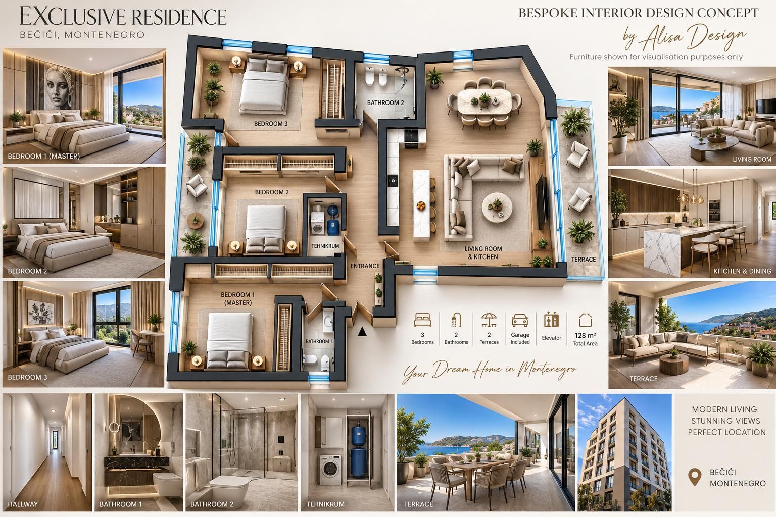 fcb33261-2c21-4c23-bf72-d8c2cb563aed Luksuzan trosoban stan 128 m² sa panoramskim pogledom na more i garaznim mestom – Bečići