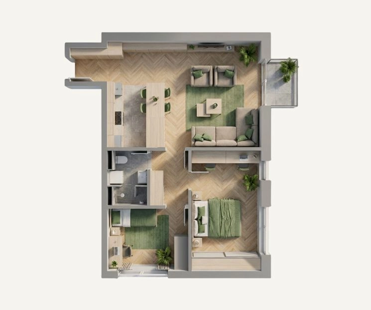 Dvosoban stan 68 m² – Petrovac, Budva — fotografija 2