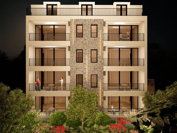 Prodaja novog jednosobnog stana 55m2 u stambenom kompleksu u izgradnji – Lazi, Budva