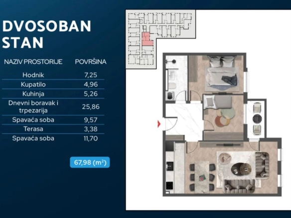 Dvosoban stan u kompleksu Elite Residence