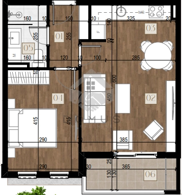 Jednosoban stan u izgradnji 47 m², Zelenika – Podgorica