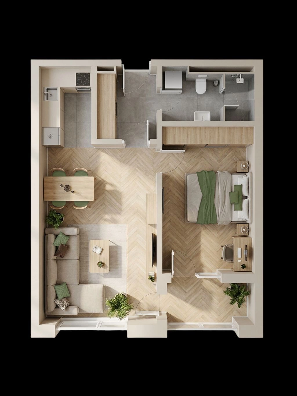 Jednosoban stan 50 m² – Petrovac, Budva — fotografija 2