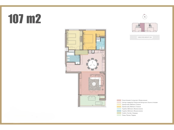 Jednosoban stan 56 m² – Rafailovići, Budva — fotografija 5