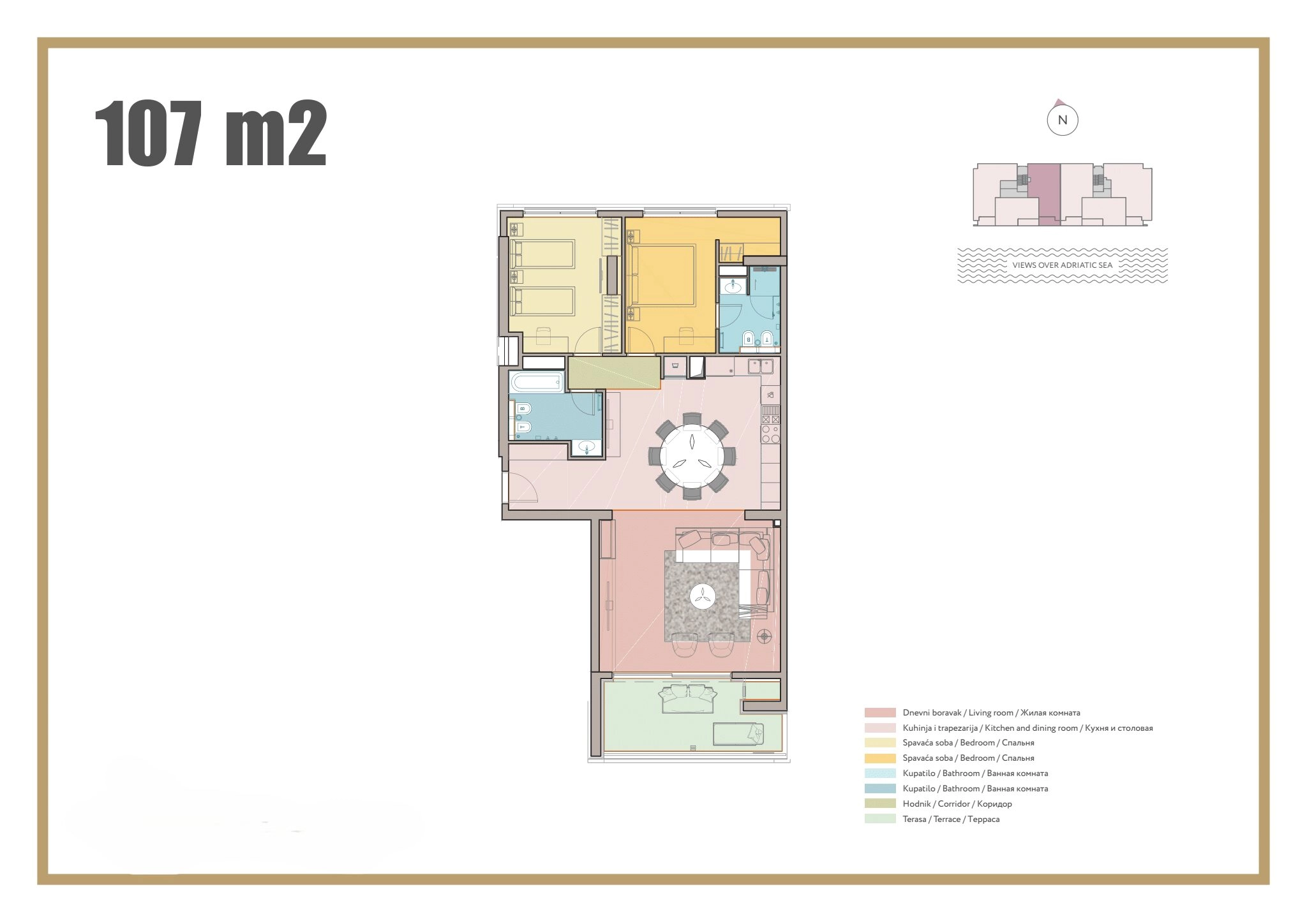Jednosoban stan 56 m² – Rafailovići, Budva — fotografija 5
