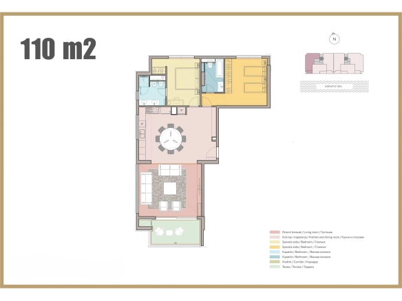 Jednosoban stan 56 m² – Rafailovići, Budva — fotografija 6