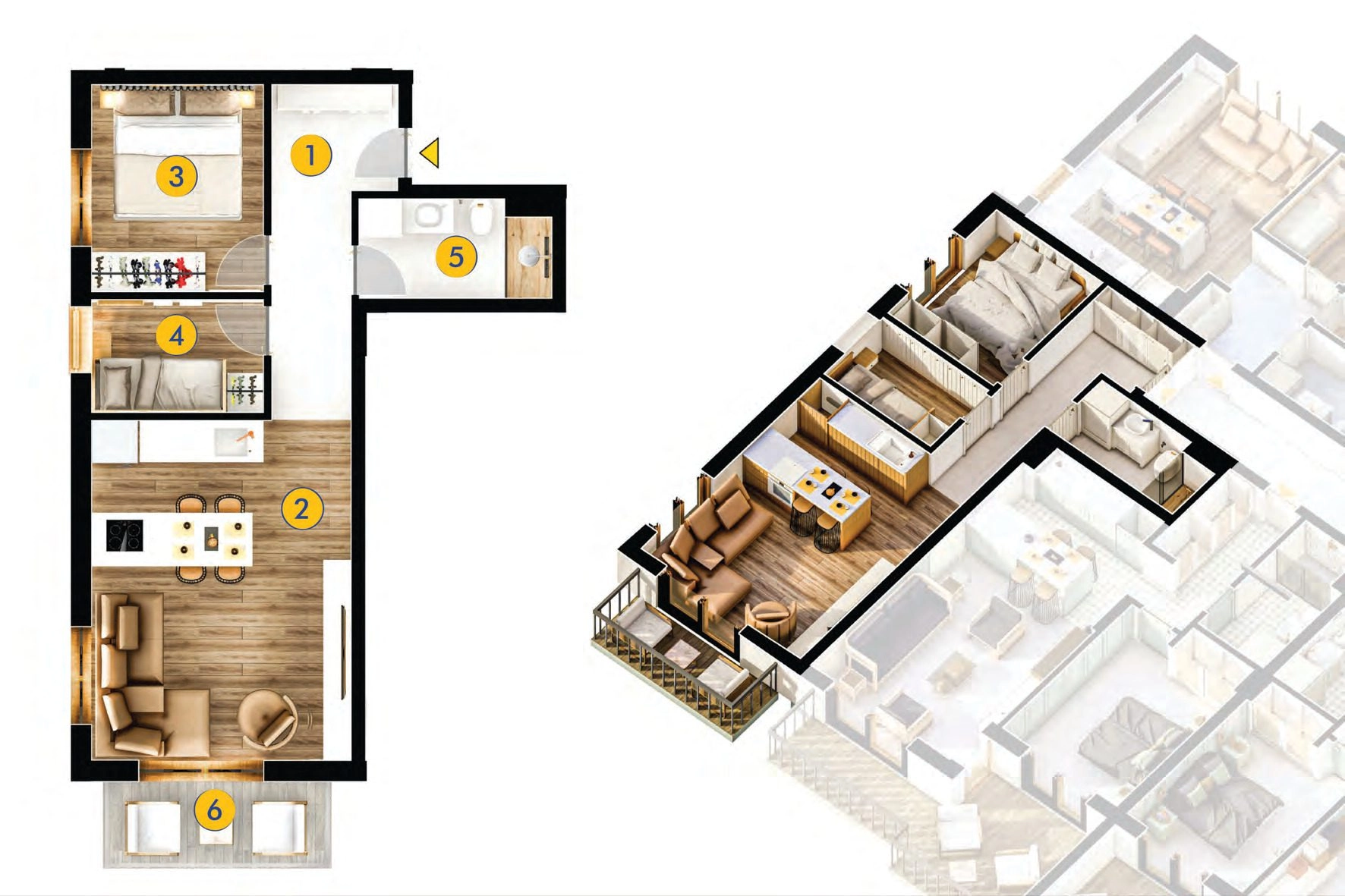 Jednosoban stan 51 m² – Podkošljun, Budva — fotografija 16