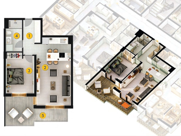 Jednosoban stan 51 m² – Podkošljun, Budva — fotografija 18