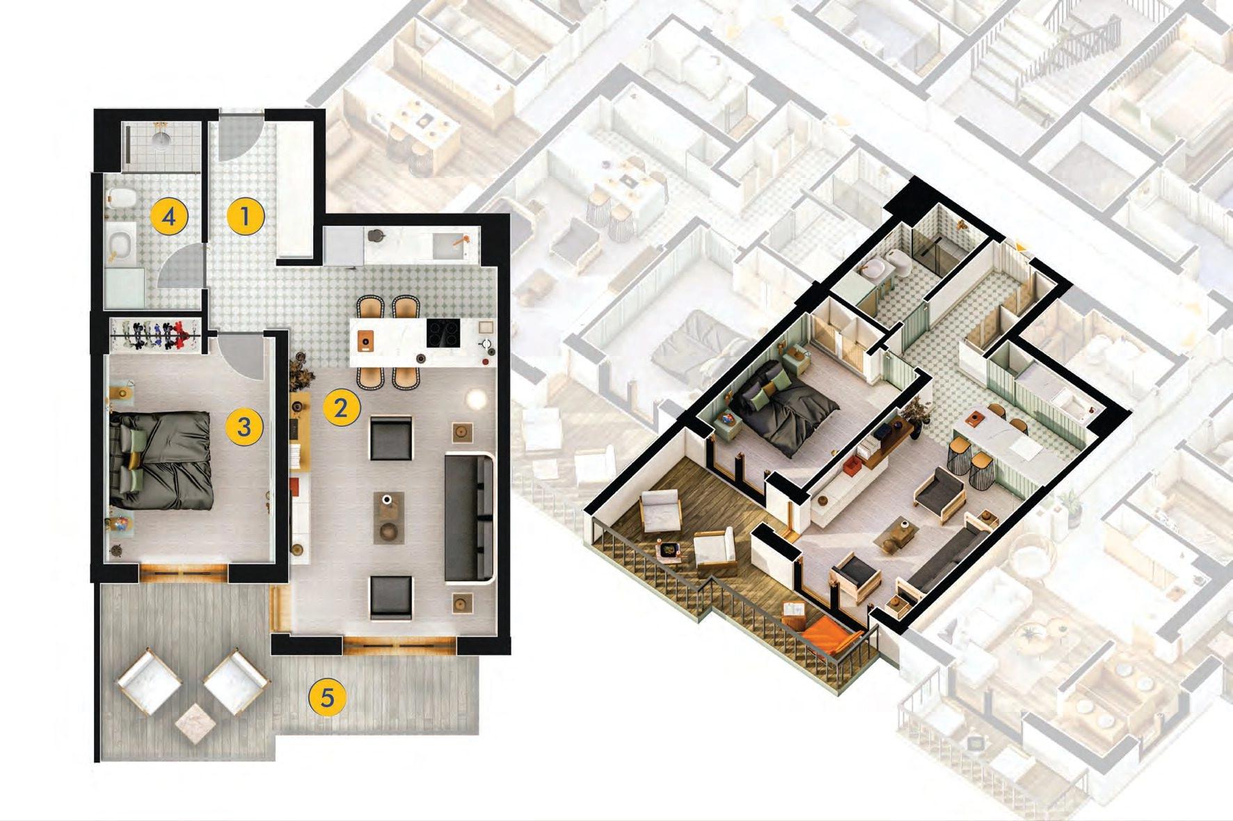 Jednosoban stan 51 m² – Podkošljun, Budva — fotografija 18