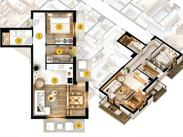 Jednosoban stan 51 m² – Podkošljun, Budva — fotografija 19