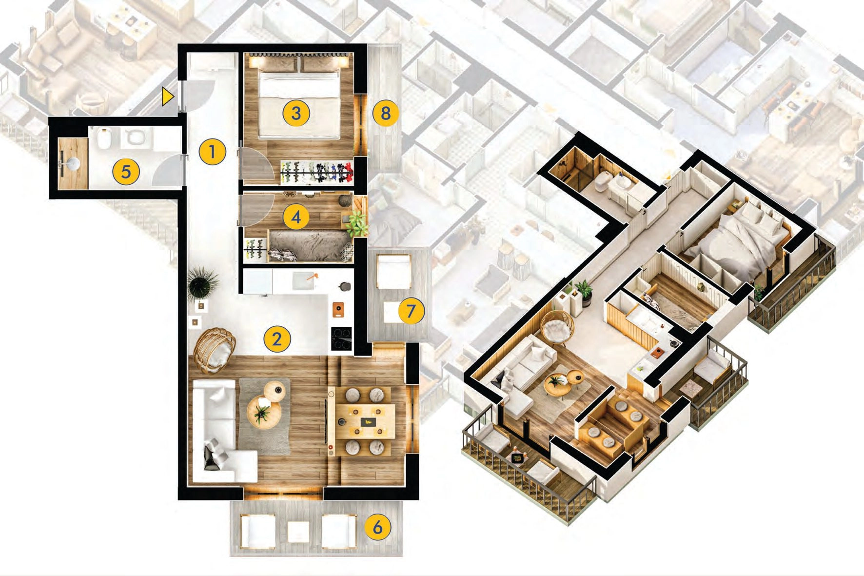 Jednosoban stan 51 m² – Podkošljun, Budva — fotografija 19
