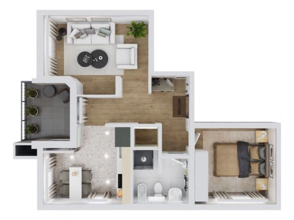 Jednosoban stan 56 m² – Utjeha, Bar — fotografija 2