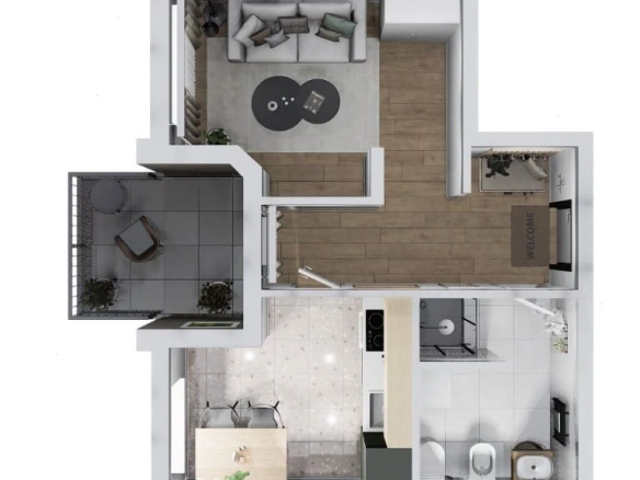 Jednosoban stan 56 m² – Utjeha, Bar — fotografija 10