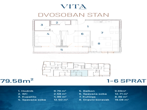 Dvosoban stan 72 m² – Ilino, Bar — fotografija 4