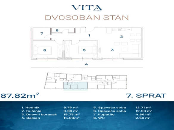 Dvosoban stan 72 m² – Ilino, Bar — fotografija 7