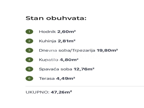 Jednosoban stan u novogradnji, Šušanj, Bar — fotografija 14