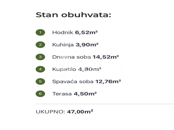 Jednosoban stan u novogradnji, Šušanj, Bar — fotografija 16