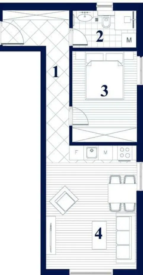 Jednosoban stan 55 m² – Prčanj, Kotor — fotografija 8