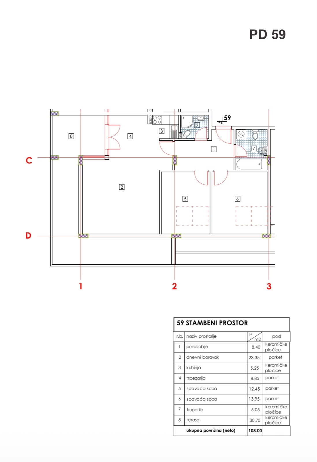 Dvosoban stan 108 m² – Rozino, Budva — fotografija 13