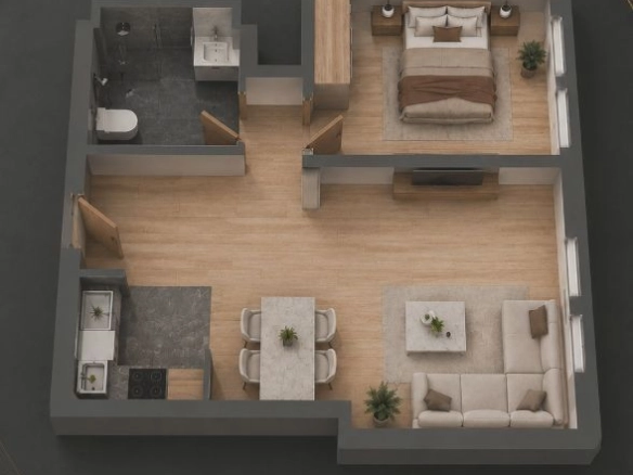 Jednosoban stan 46 m² – Bečići, Budva — fotografija 2