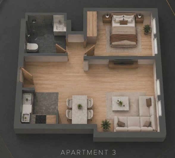 Jednosoban stan 46 m² – Bečići, Budva — fotografija 2