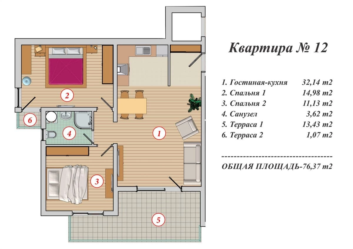Dvosoban-stan-sa-bazenom-i-pogledom-na-more-Seoce-Budva-1 Dvosoban stan 77 m² – Seoce, Budva — fotografija 2