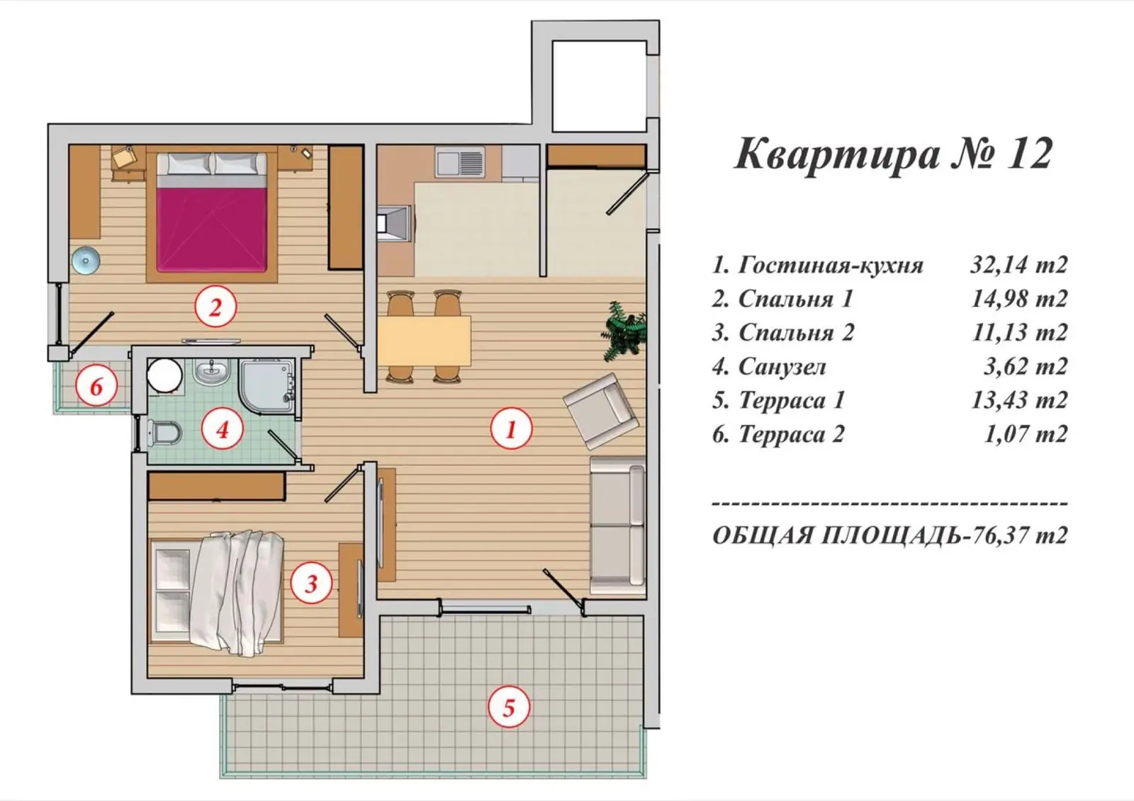 Dvosoban-stan-sa-bazenom-i-pogledom-na-more-Seoce-Budva-8 Dvosoban stan 77 m² – Seoce, Budva — fotografija 9