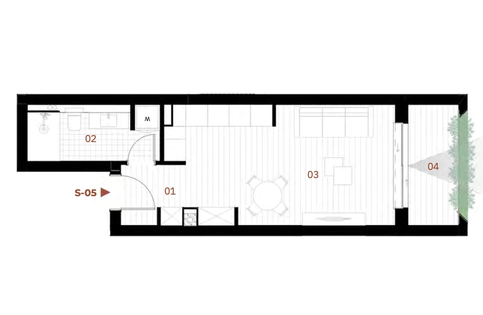 Studio-sa-terasom-i-pogledom-na-more-Orahovac-Kotor-11 Stan 33 m² – Orahovac, Kotor — fotografija 12